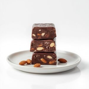 Turron con chocolate oscuro